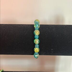 Elegant Green and Yellow Beaded Bracelet